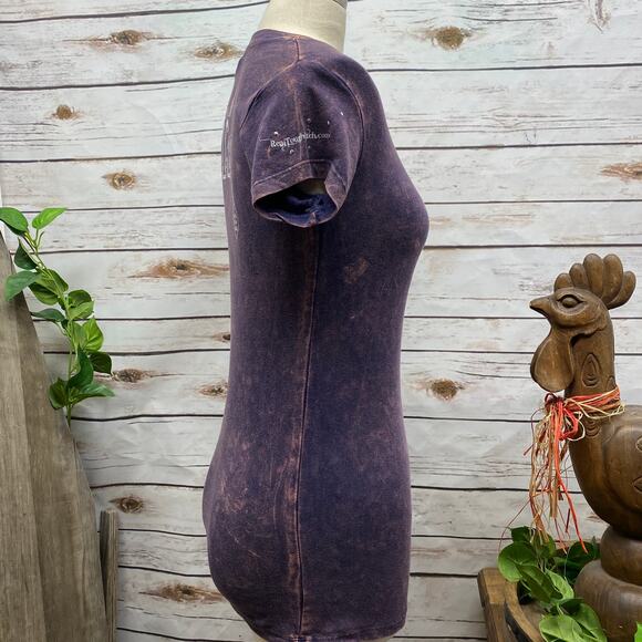 RTB Real Tough Babe Acid Wash Graphic Biker Babe Tee Shirt Woman's Size L #077 - Picture 5 of 11